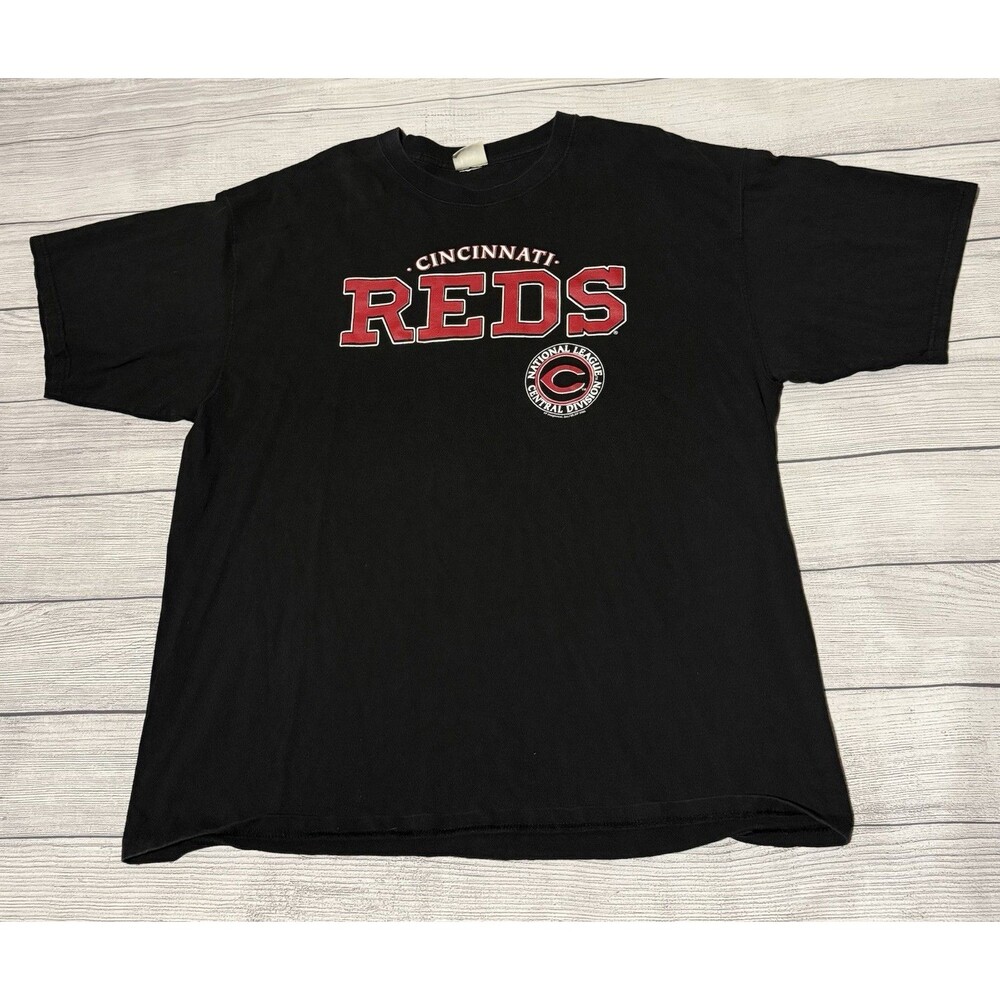 Cincinnati Reds Black T-Shirt Large Lee Sport VF Imagewear Inc Mens Size 2XL XXL